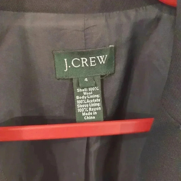 J.Crew Women's Wool Blazer Black Size 4 Button Front Fully Lined - Picture 3 of 6